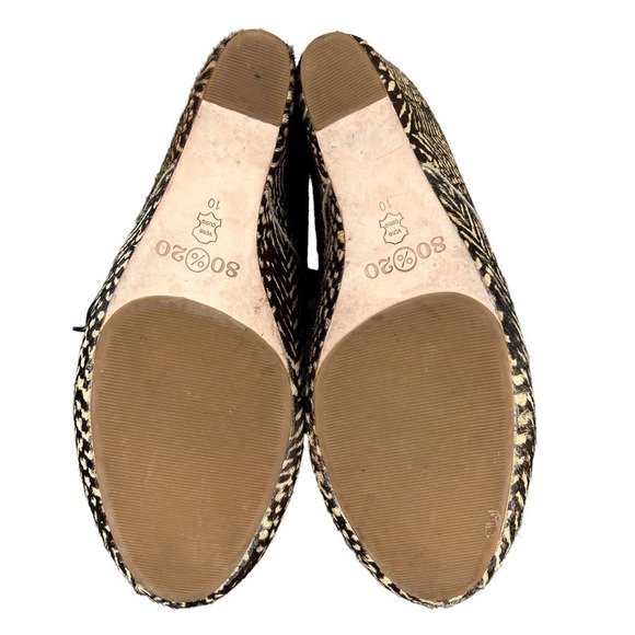 80%20 Womens Booties 10 Animal Fur Print Lace Up Cute Out Wedge Heel Boots Shoes - Picture 7 of 9